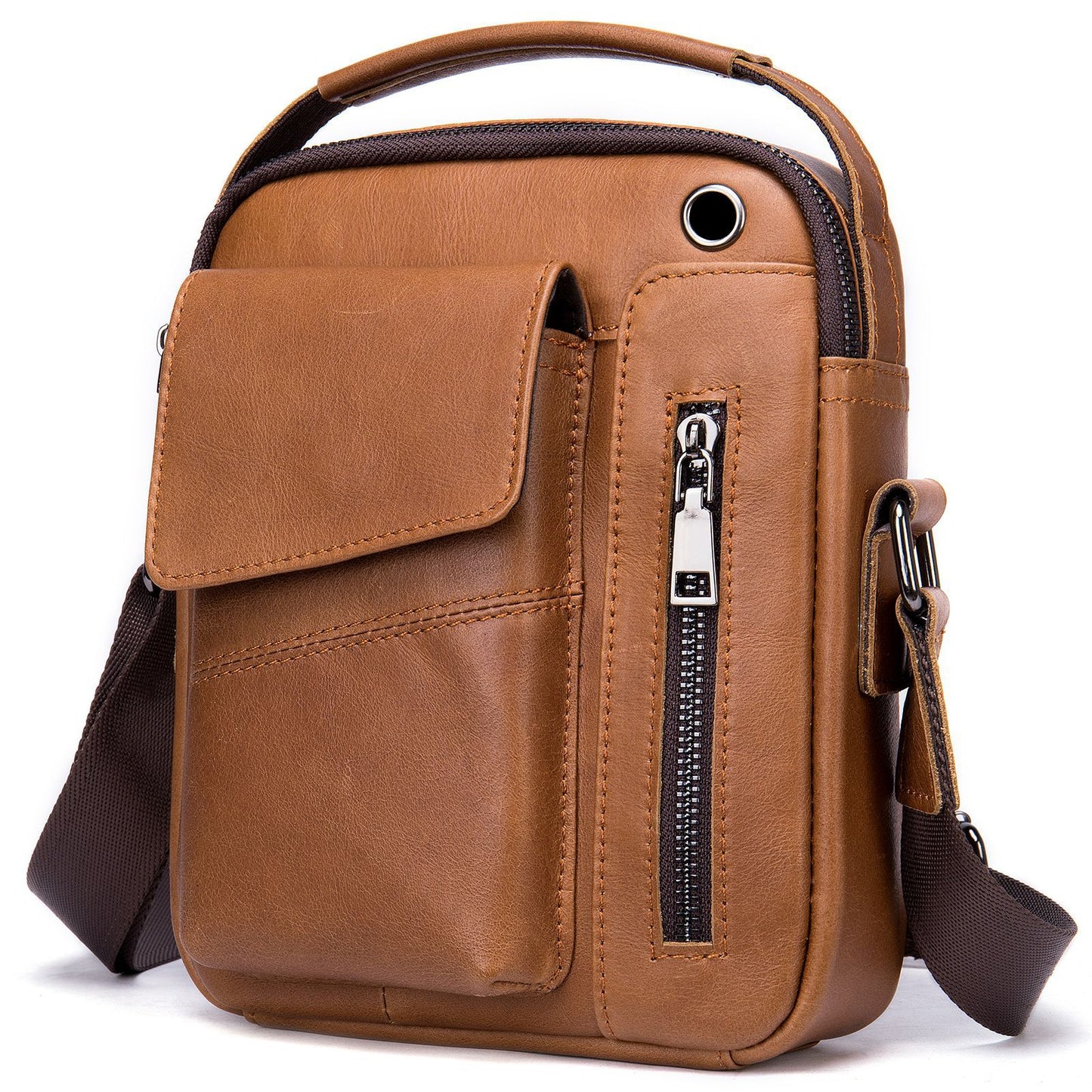 Men's Versatile Glamorous Leather First Layer Men's Messenger Bags