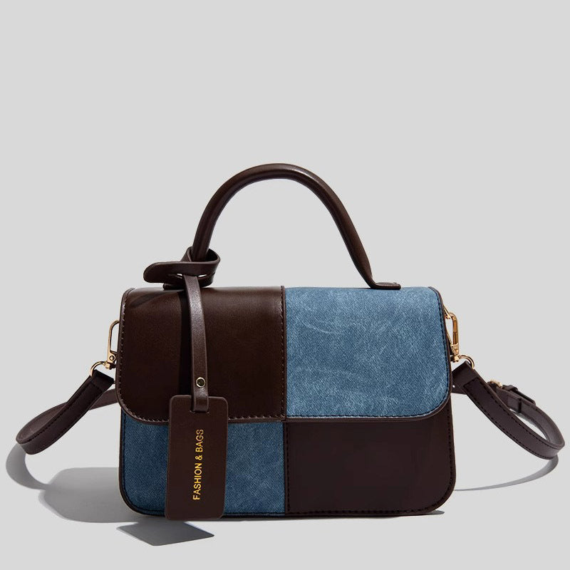 Women's Stitching Texture Design French Style Vintage Crossbody Bags