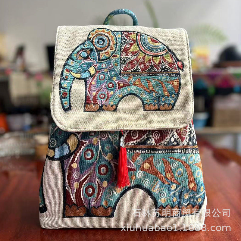 Women's Yunnan Ethnic Style Embroidered Canvas Sofa Backpacks