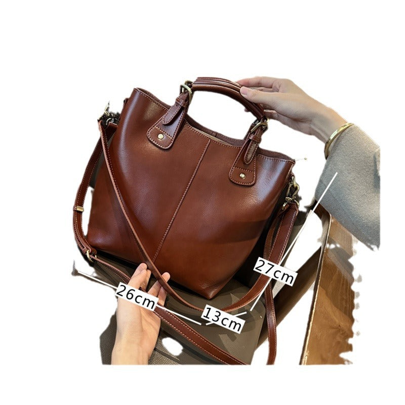 Women's Retro Stylish Good Texture Soft Leather Shoulder Bags
