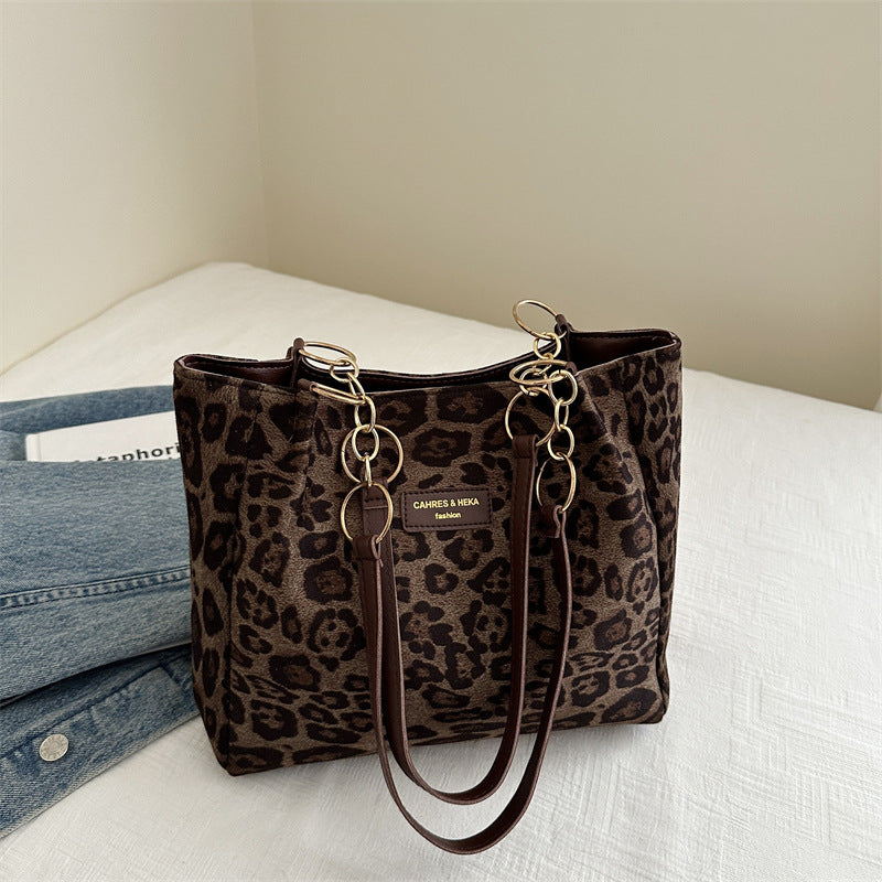 Women's Leisure Commute Large Capacity Autumn Suede Tote Bags