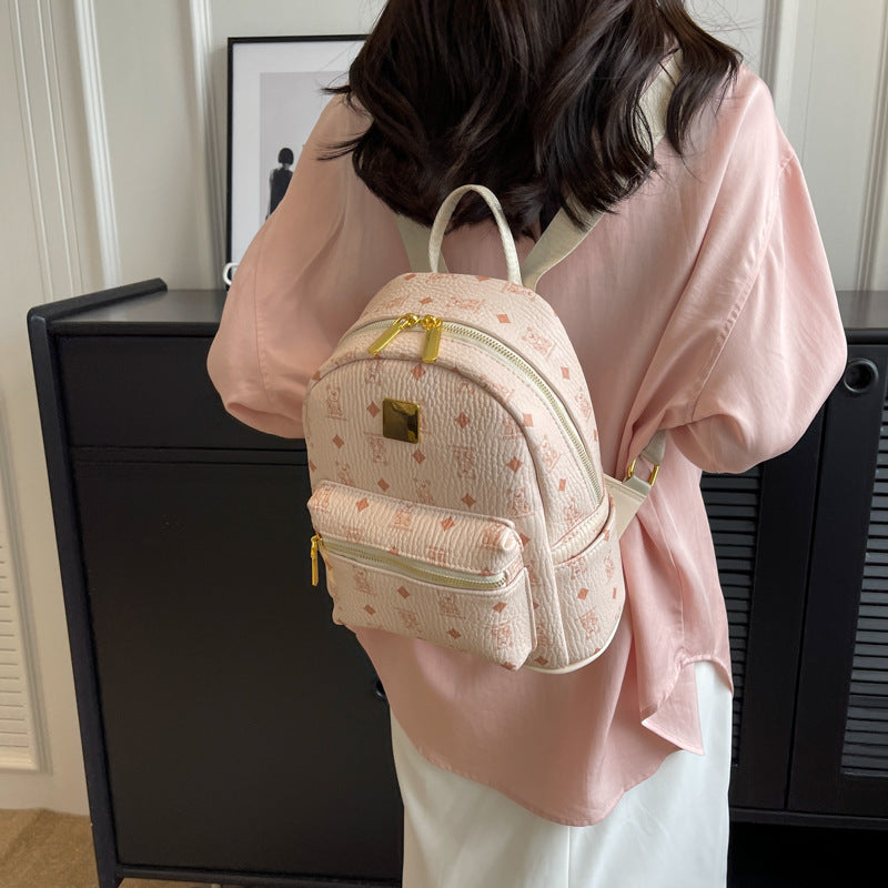 Women's Simple Western Style Large Capacity Korean Backpacks
