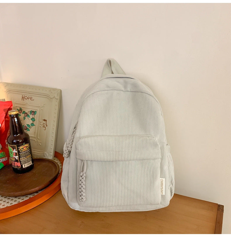 Soft Campus College Style Solid Color Backpacks