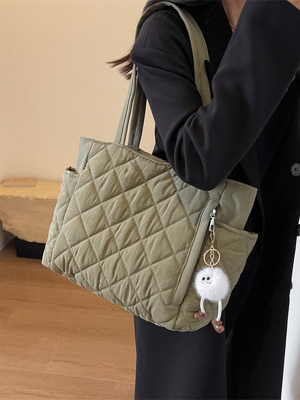 Rhombic Embroidery Clothes Texture Oxford Cloth Shoulder Bags