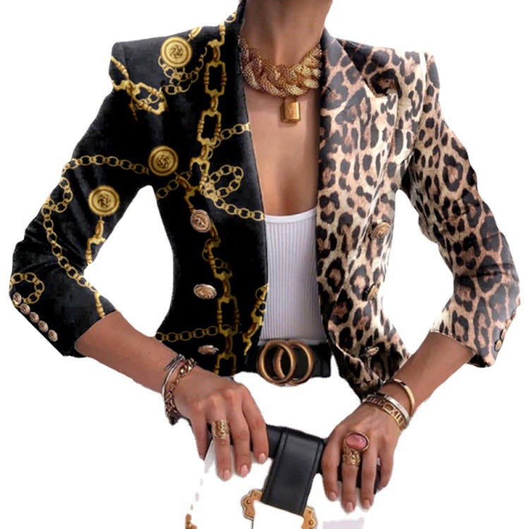 Women's Printed Slim Fit Fashion Double Breasted Shorts