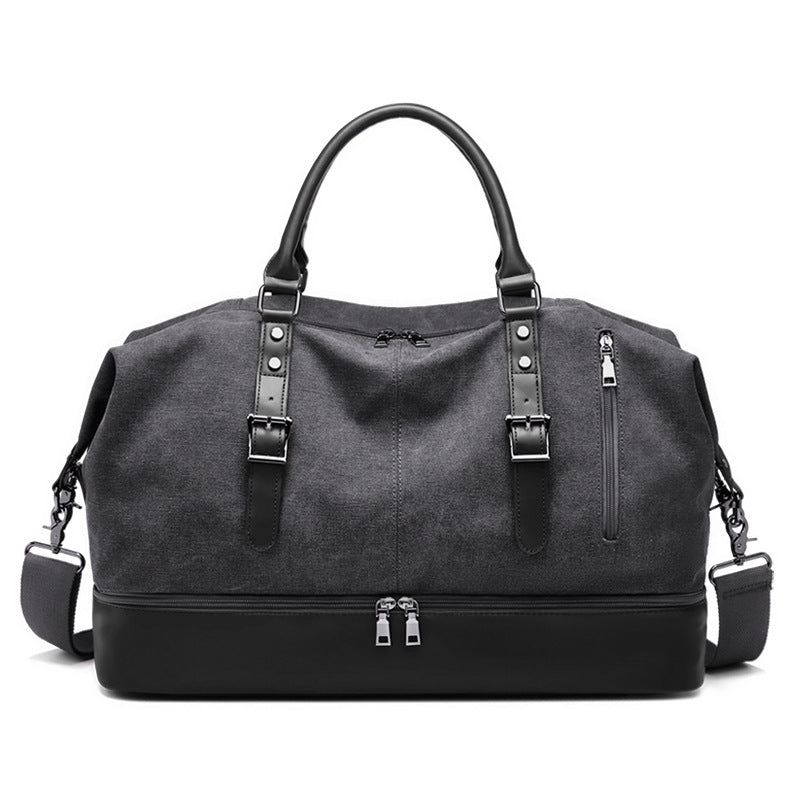 Fashion Leather Large Capacity Vintage Canvas Travel Bags