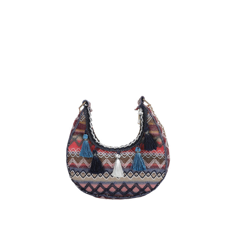 Women's Embroidered Ethnic Style Tassel Woven Fashion Crossbody Bags