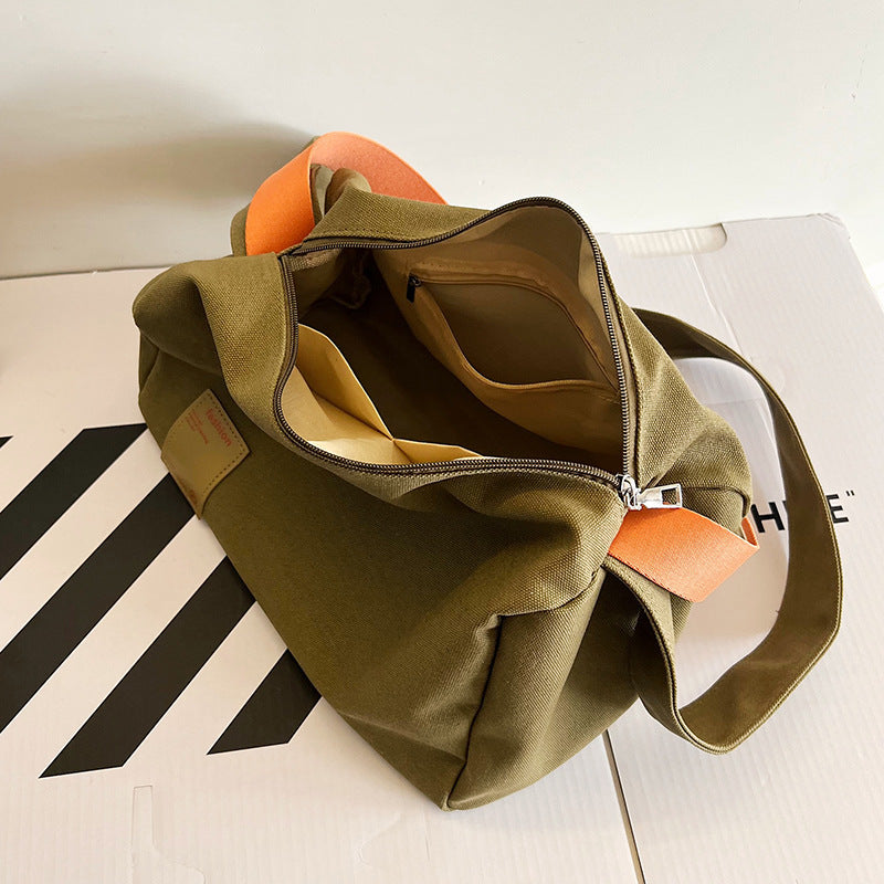 Color Contrast Female Winter Wide Strap Bags