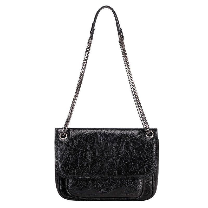 Women's Forest Genuine Leather Chain Large Capacity Crossbody Bags