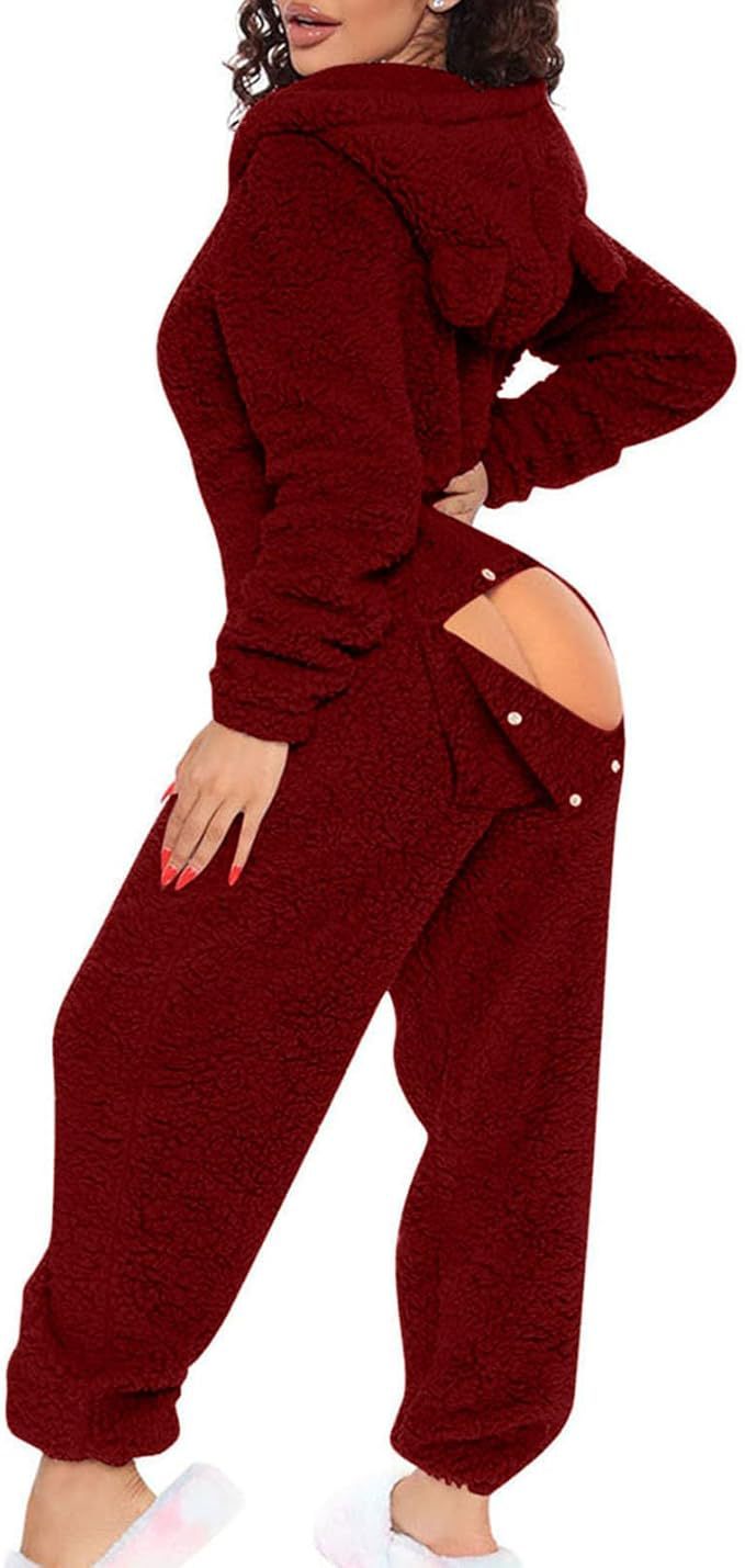 Women's One-piece Sexy Opening Long-sleeved Hooded Cute Women's Jumpsuit/clothing