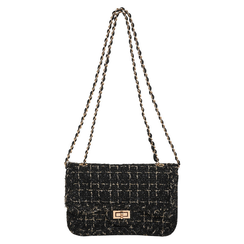 Woven Niche Temperament Chic Woolen Chain Shoulder Bags