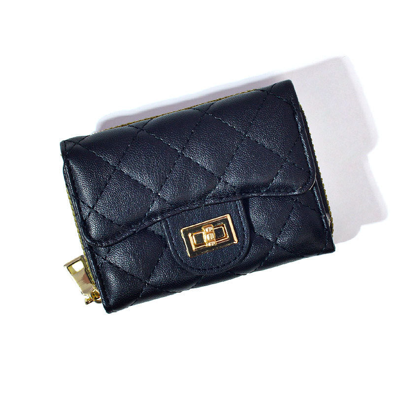 Korean Style Female Rhombus Simple Latch Ladies Wallets