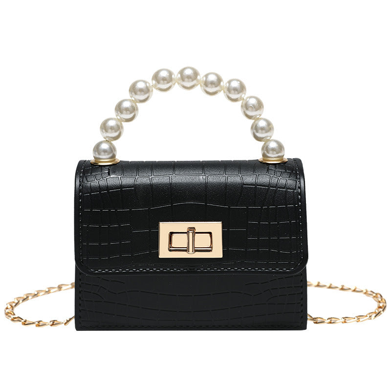 Classy Pearl Hand Crocodile Pattern Gel Shoulder Bags