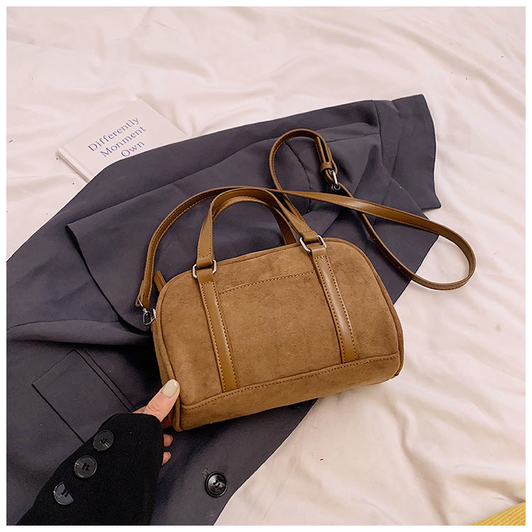 Women's Minority Simple Portable Fashion Frosted Boston Crossbody Bags
