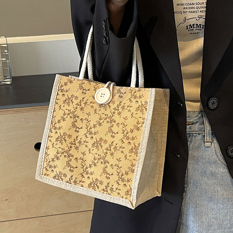 Summer French Floral Hand Lunch Box Shoulder Bags