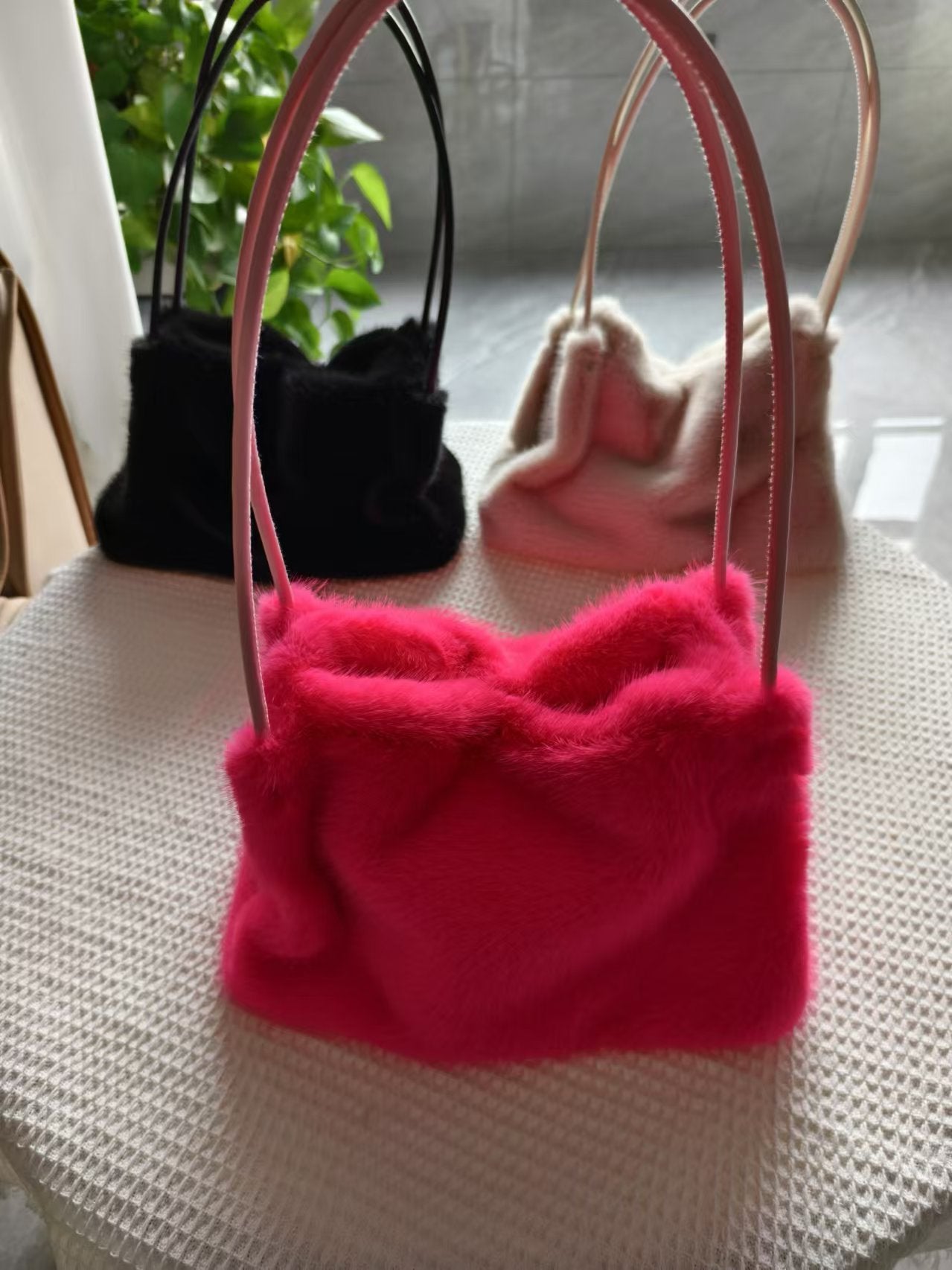 Women's Cool Plush Fur Furry Korean Bags