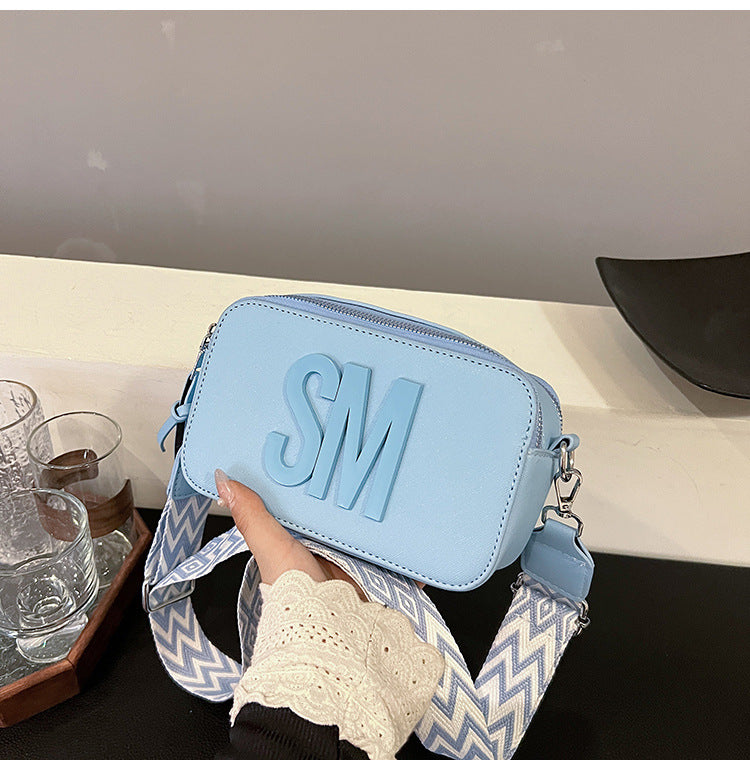 Women's Fashion Trendy Versatile Niche Alphabet Wide Shoulder Bags