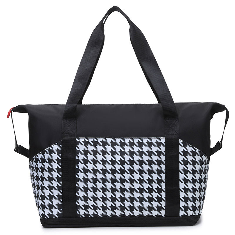 Fitness Contrast Color Check Gymnastic Valise Dry Bags