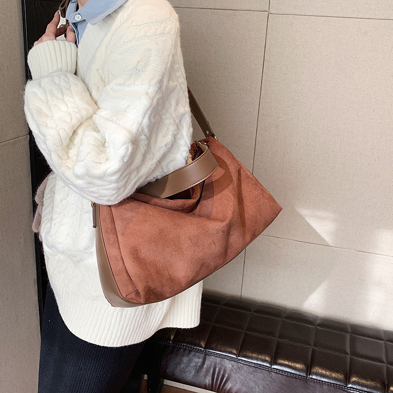 Women's Niche High-grade Suede Pillow Large Capacity Handbags