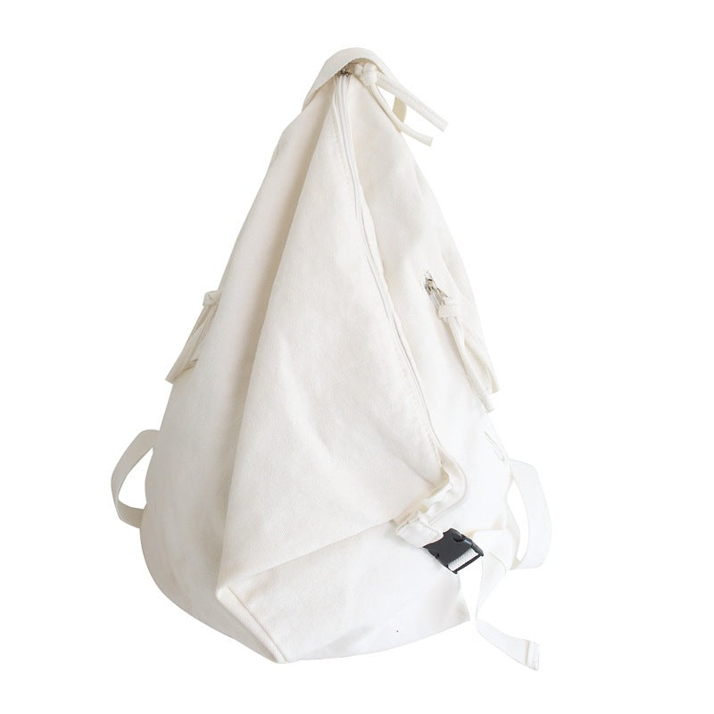 Women's & Men's & Washed Canvas Niche Solid Color Retro Backpacks