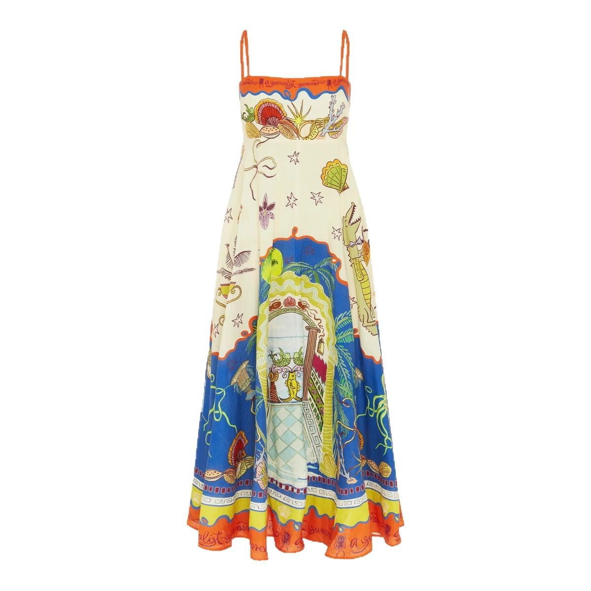 Sexy Suspender Linen Iti Large Swing Dress