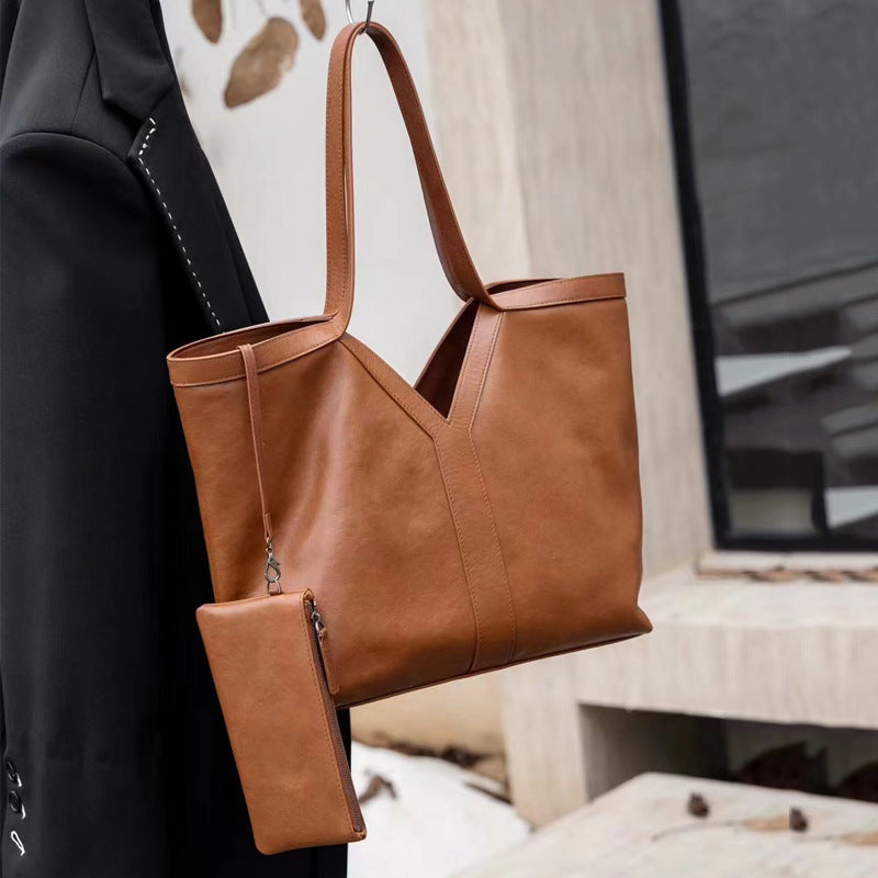 Women's Leather Cow Niche Design Large Capacity Bags