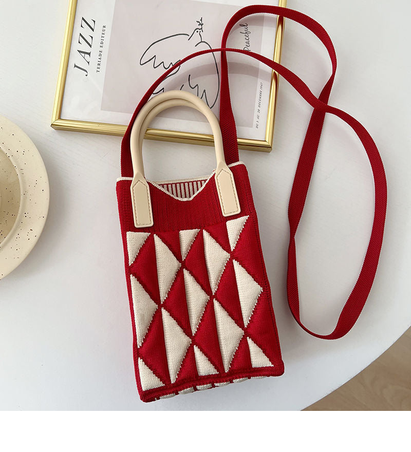 Knitted Korean Style Woolen Yarn Fashion Phone Bags