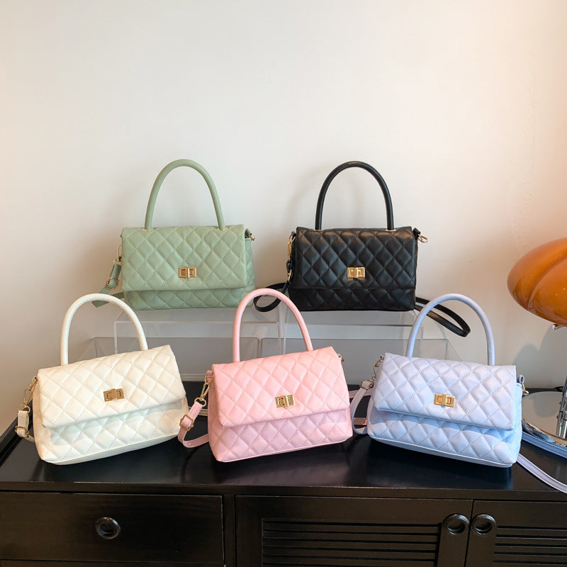 Rhombus Simple Textured Fashion Temperament Commute Bags