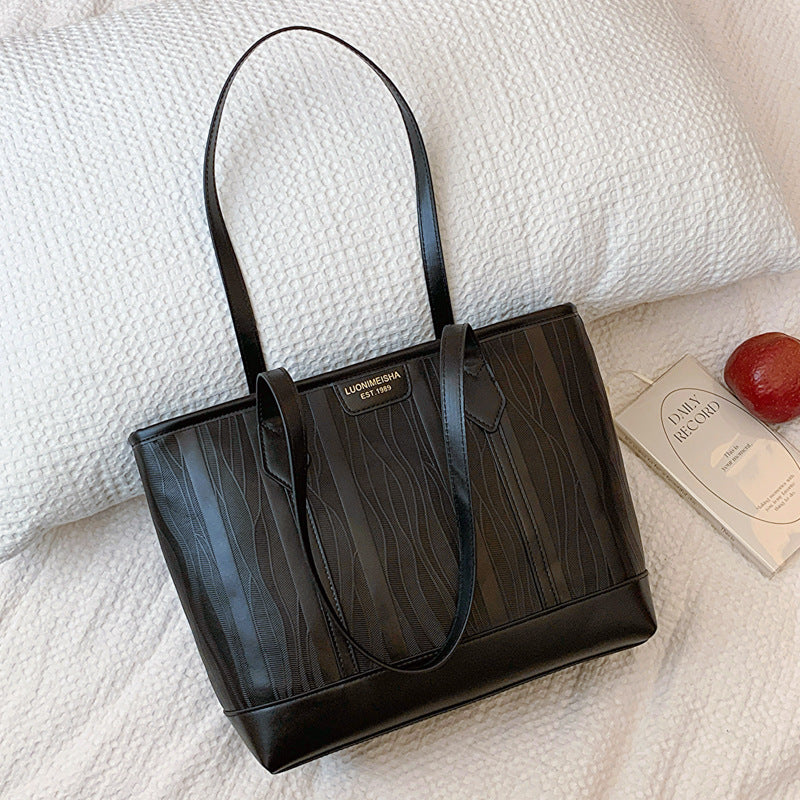 Women's Popular Korean Solid Color Textured Spring Tote Bags