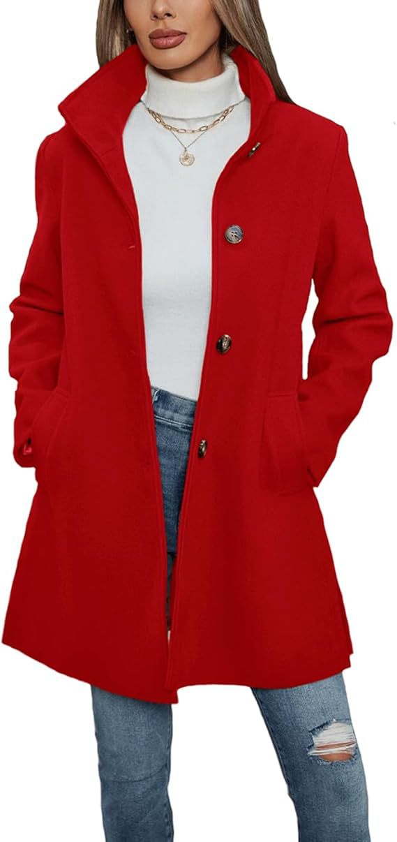 Women's Fashion Casual Thick Long Sleeves Woolen Coats