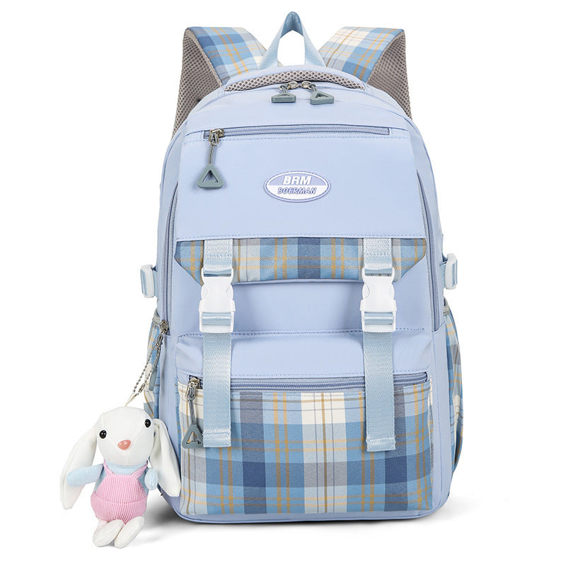 Women's Fresh Plaid Summer Campus Fashion Backpacks