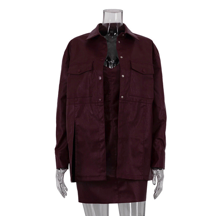 Women's Vintage Design Lapel Long Sleeve Suspender Cardigans
