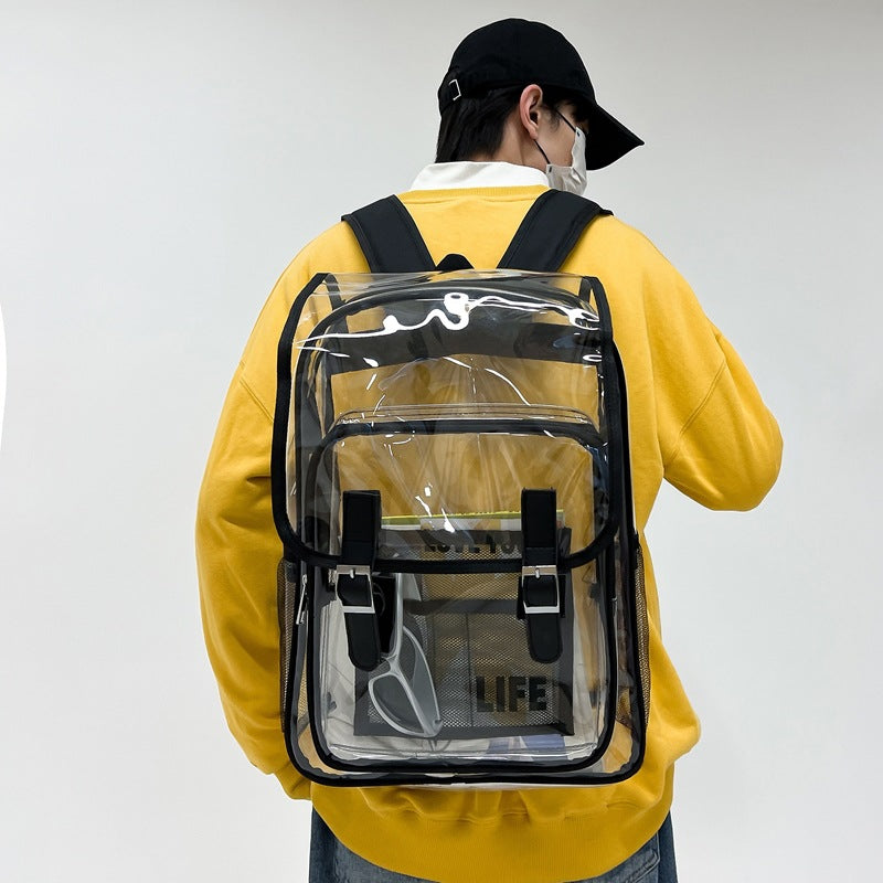 Trendy Flip Transparent Large Heavy Duty Backpacks