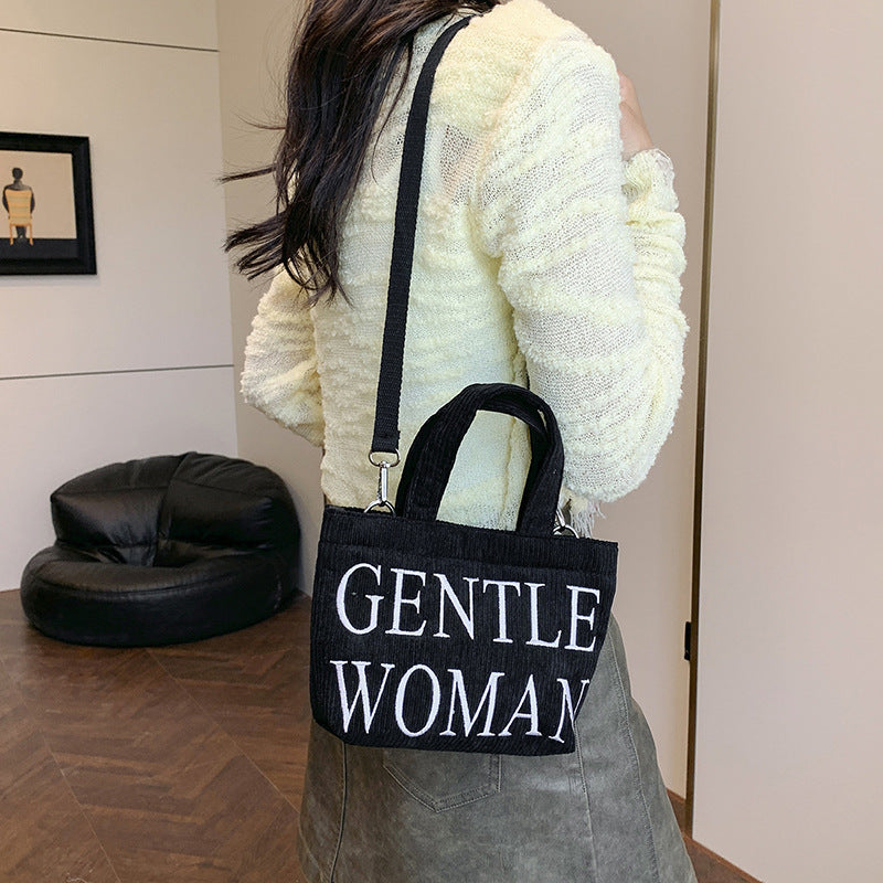 Fashion Corduroy Portable Mini Mobile Trendy Shoulder Bags