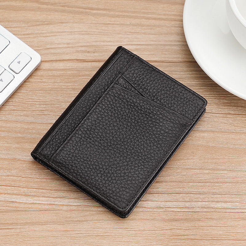 Men's Layer Cowhide Driving License Set Swiping Card Holder