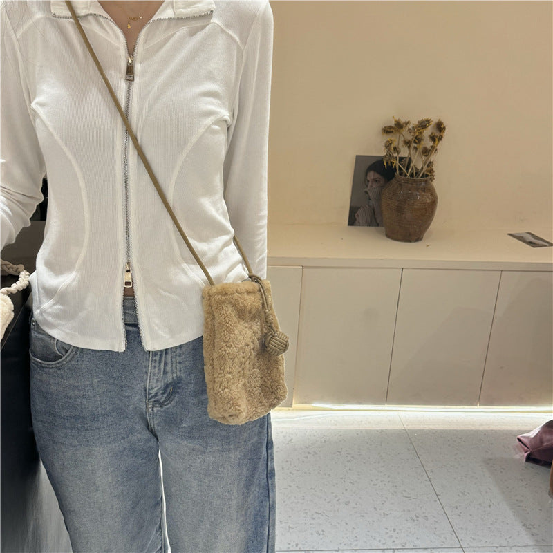 Lamb Wool Mini High-grade Simple Fashion Phone Bags