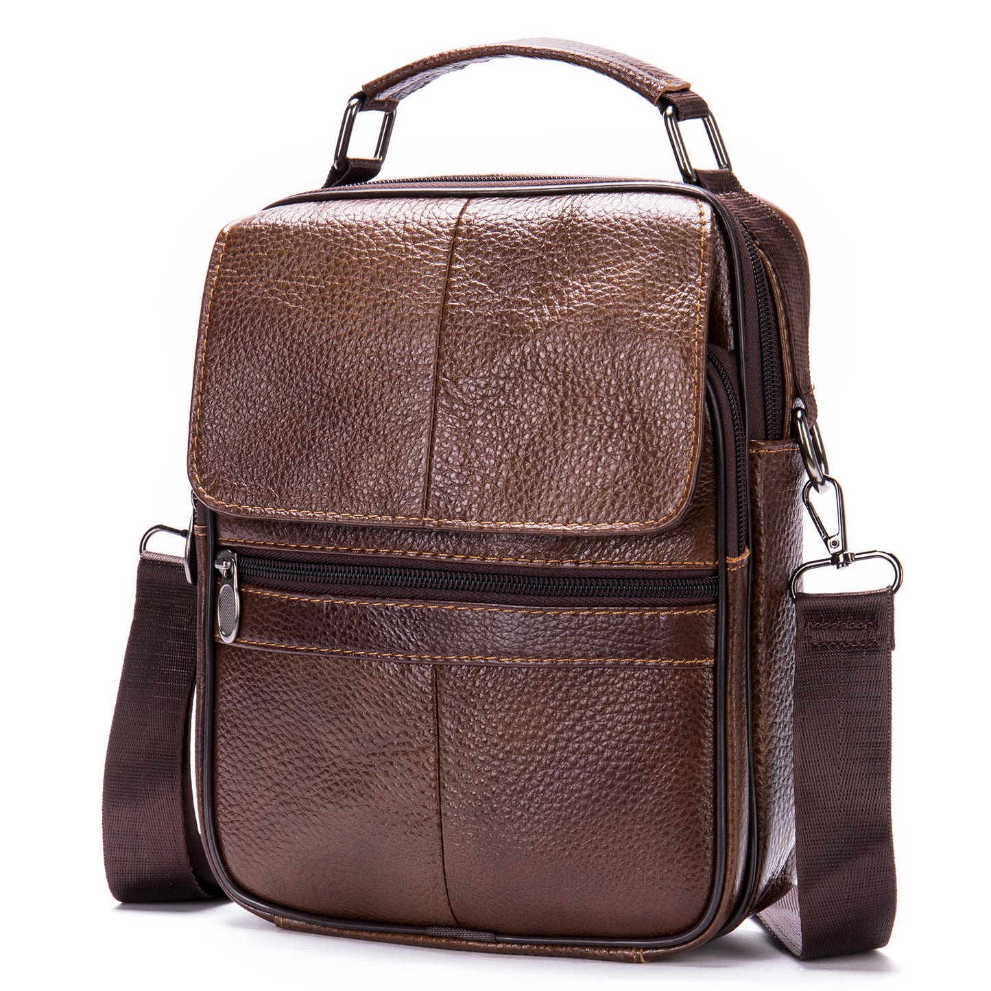 Men's Genuine Leather Vertical High-grade Cowhide Fashion Men's Shoulder Bags