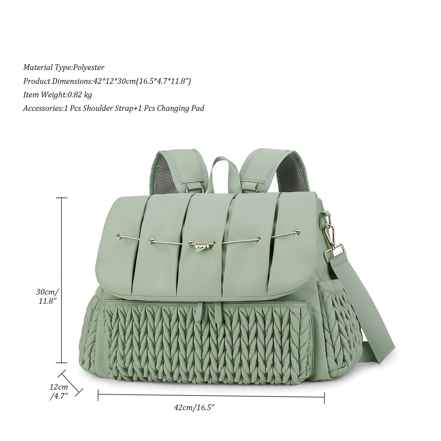 Quilted Embroidered Mummy Large Capacity Fashion Mom Bags