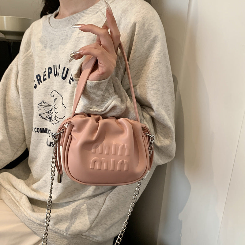 Children's Trendy Summer Drawstring Western Style Pleated Crossbody Bags