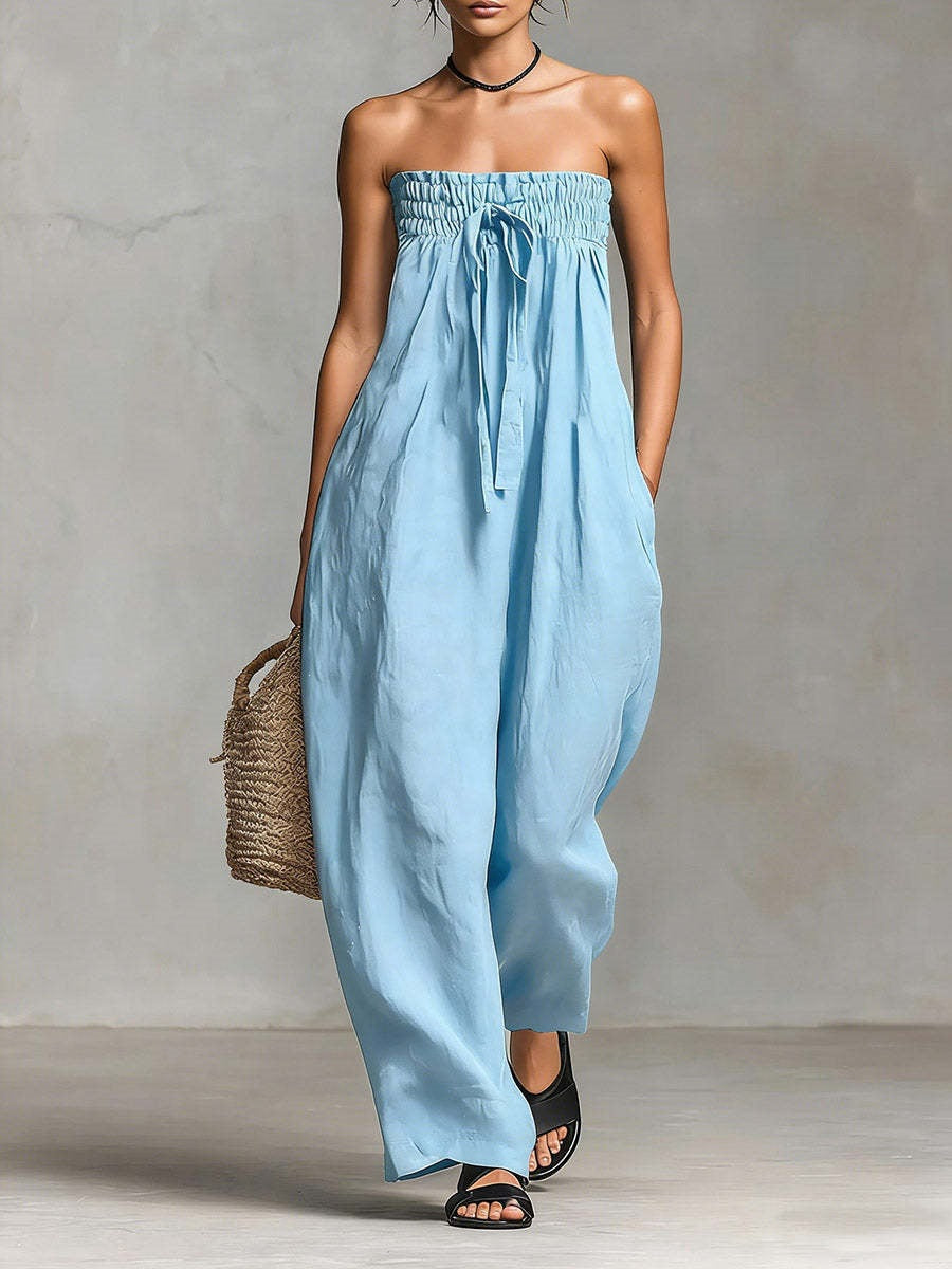 Cool Women's Spring Tube Smocking Strapless Tops
