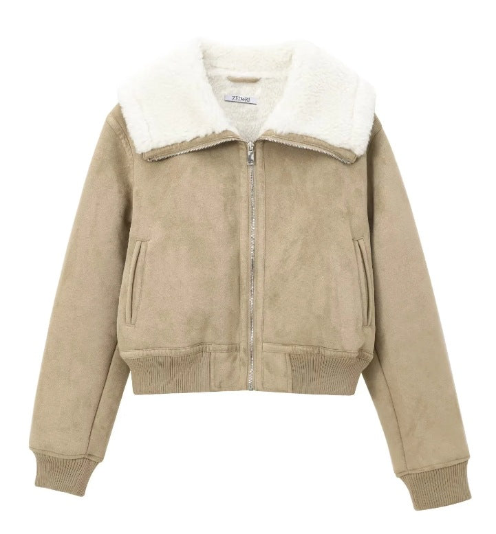 Women's Colors Fur Integrated Lamb Wool Thick Coats