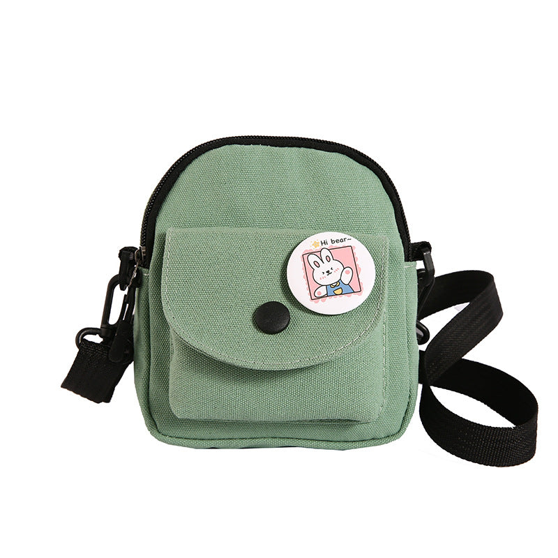 Women's Canvas Fashionable Korean Style Mobile Vintage Shoulder Bags