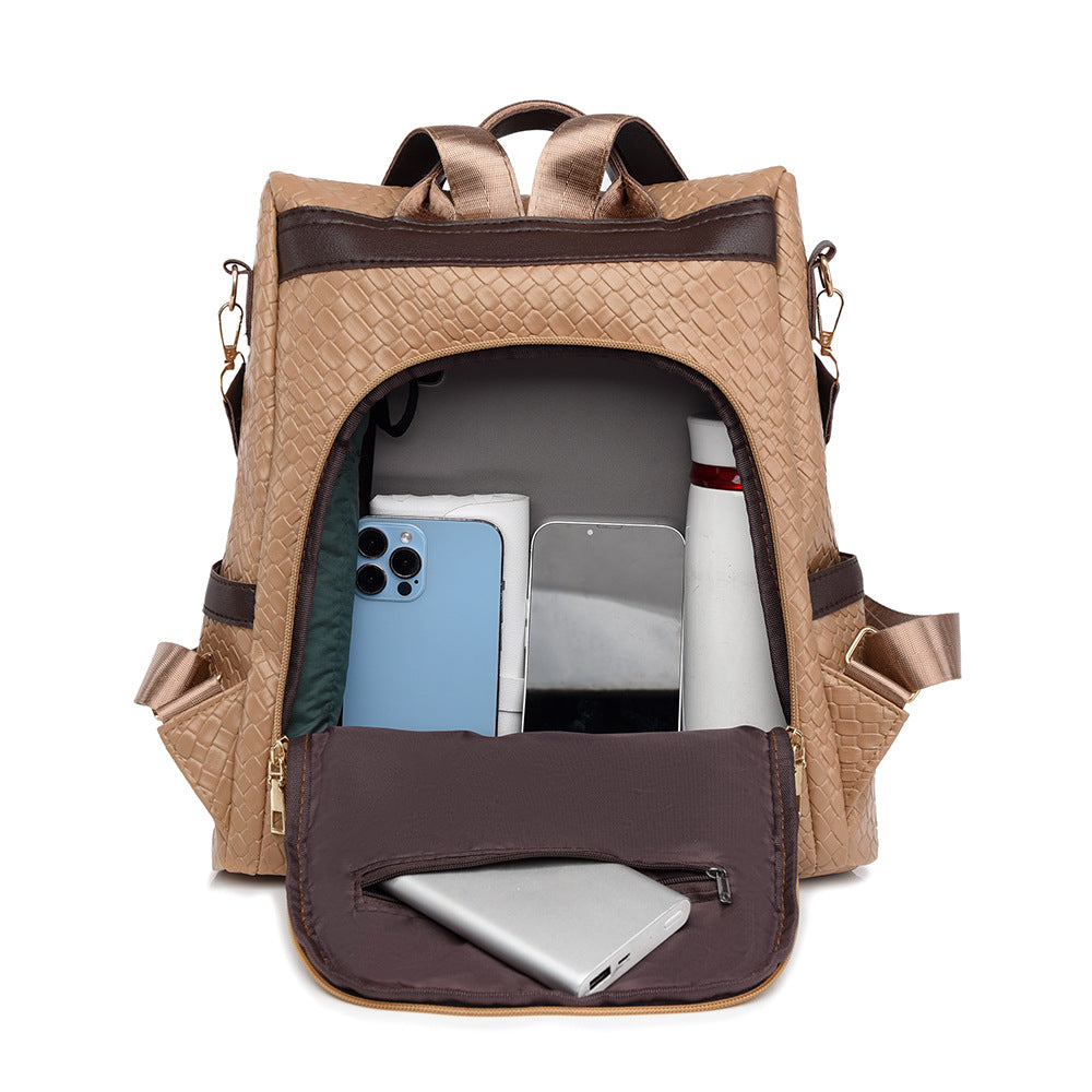 Women's Soft Leather Large Capacity Retro Fashion Backpacks