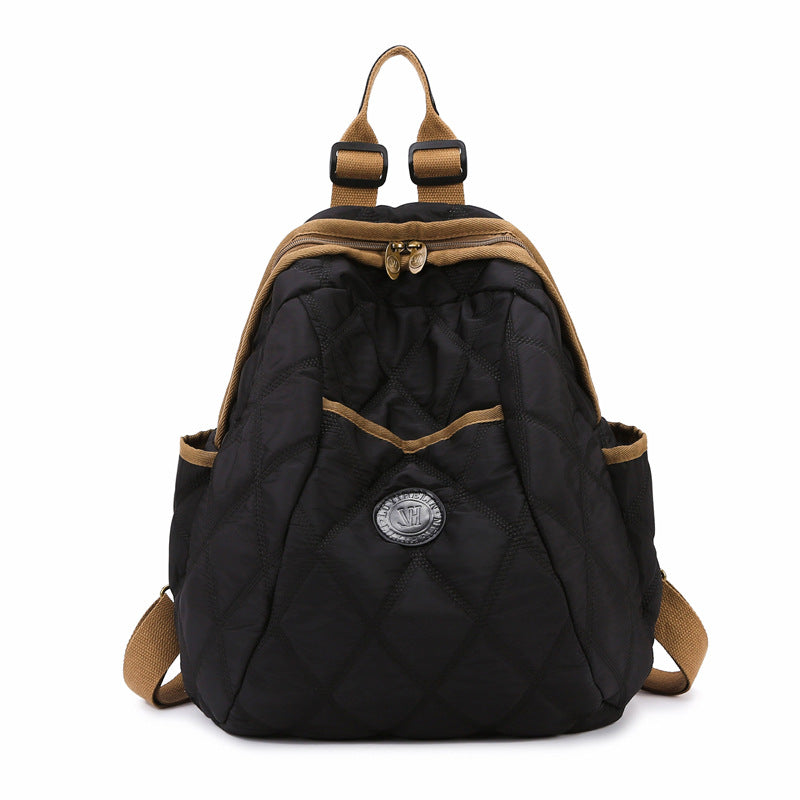 Simple Trendy Plaid Cotton Jacket Versatile Backpacks