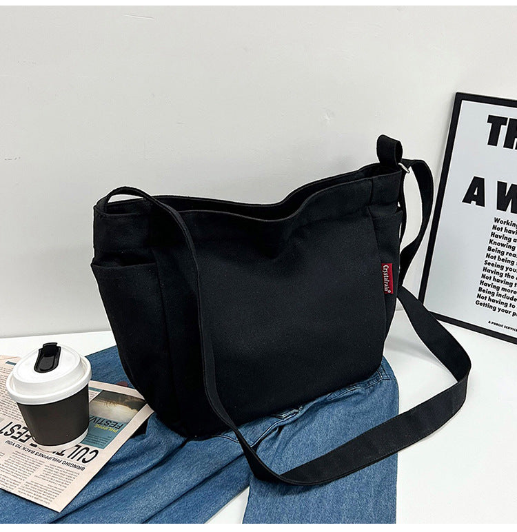 Women's Korean Style Canvas Large Simple Fashion Shoulder Bags