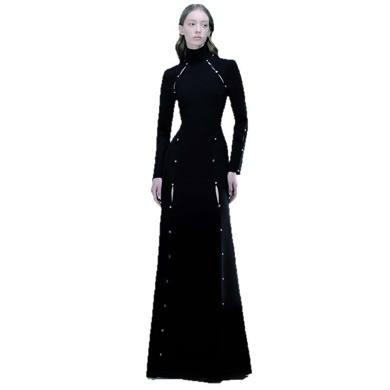 Fashion Simple Rhinestone Beaded Long Floor Dress