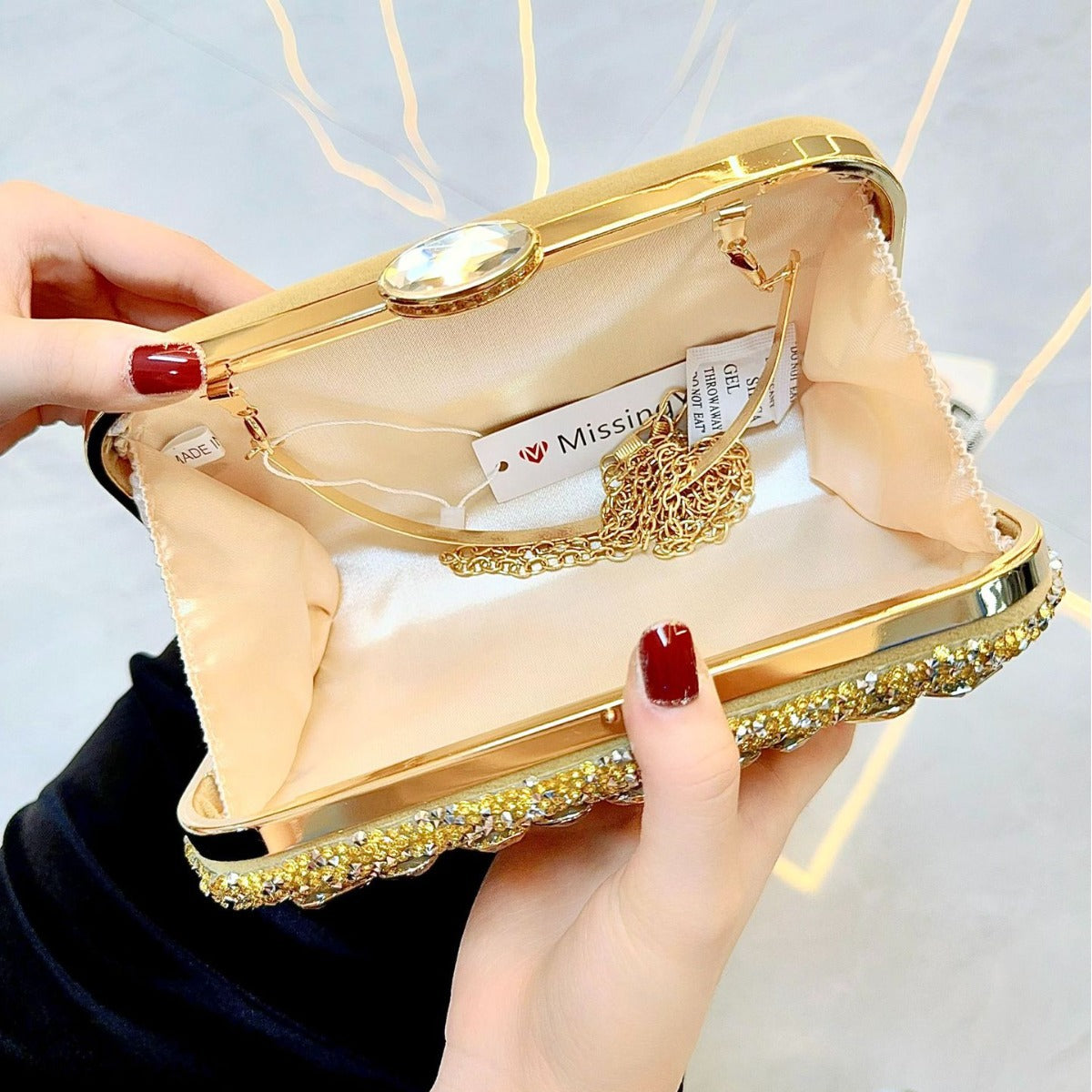 Women's Full Diamond Shiny Clutch Dinner Wedding Evening Bags