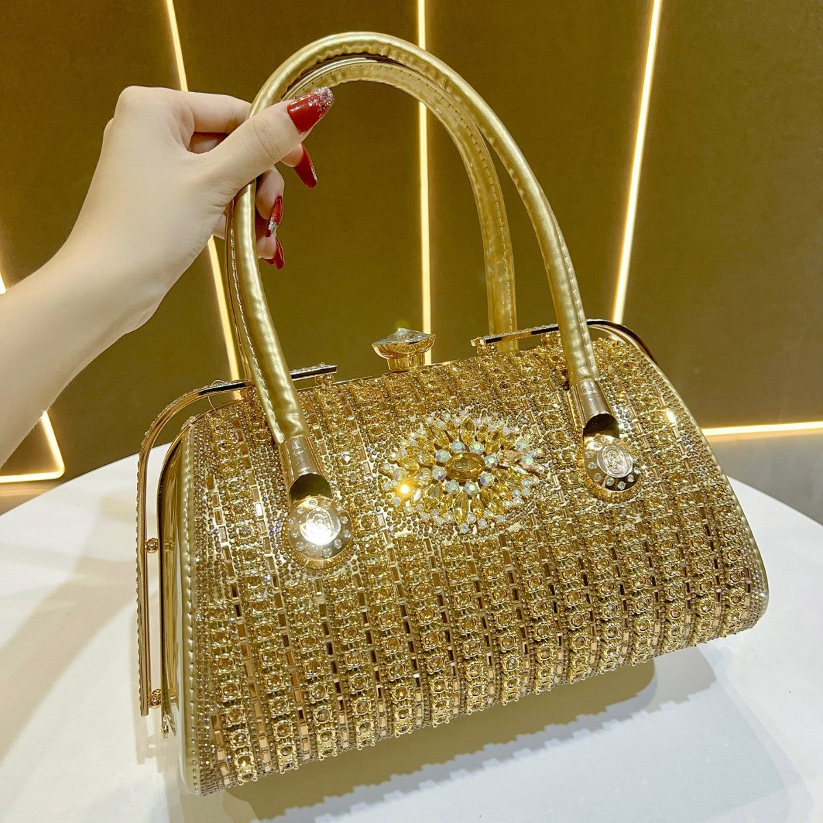 Shiny Dinner High-grade Rhinestone Elegant Cheongsam Bags