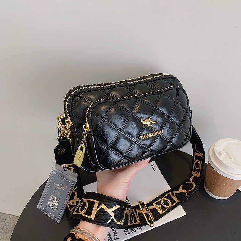 Women's Classic Style Diamond Check Fashionable Versatile Crossbody Bags