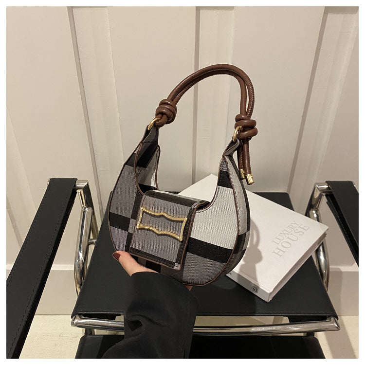 Women's Summer Fashion Crescent Simple Texture Design Crossbody Bags